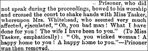 News account of exchange of words at the end of the trial