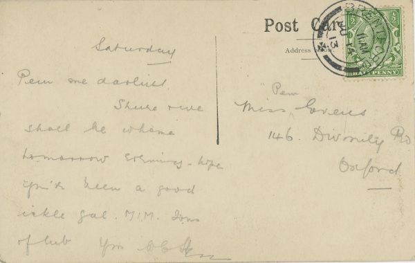 Back of postcard