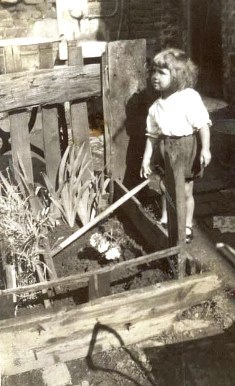 Young girl helping in the garden