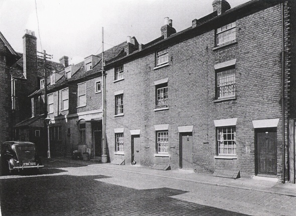 View of Boars Head Yard looking north towards the High Street