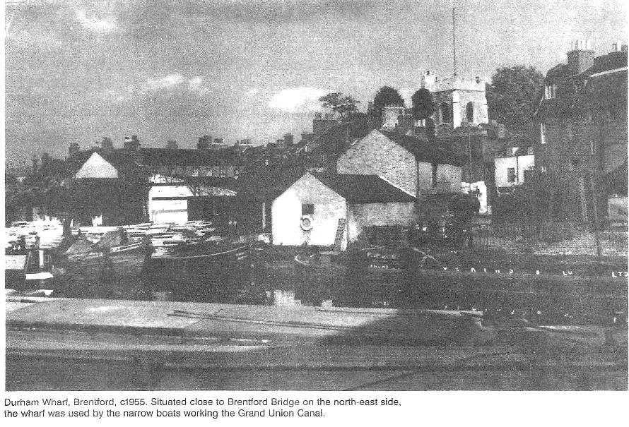 View of barges on canal