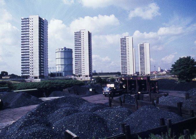 Gasometer and towerblocks