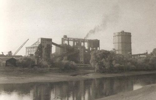 View across the Thames to Brentford Gas Works