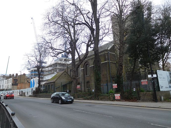 January 2022 view of St Lawrence's Church and Block B